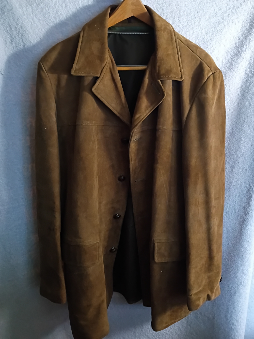 1960s Men's Brown Suede Button-Up Coat